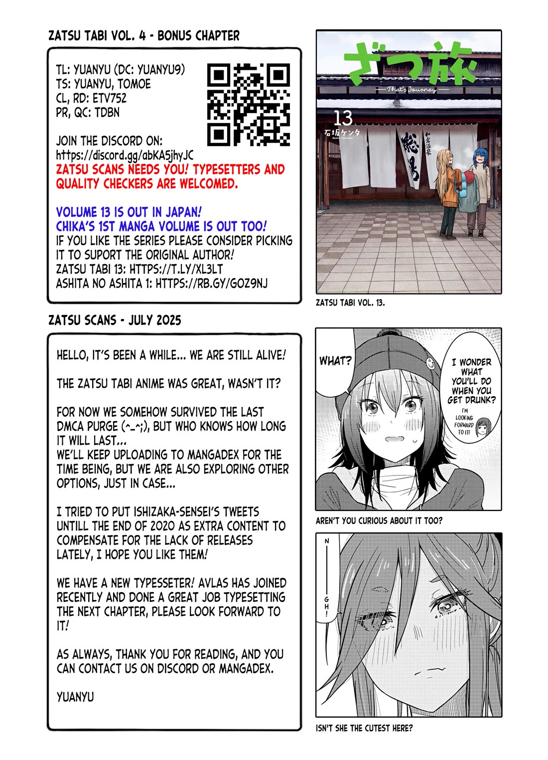 Zatsu Tabi: That's Journey chapter 19.5 page 114