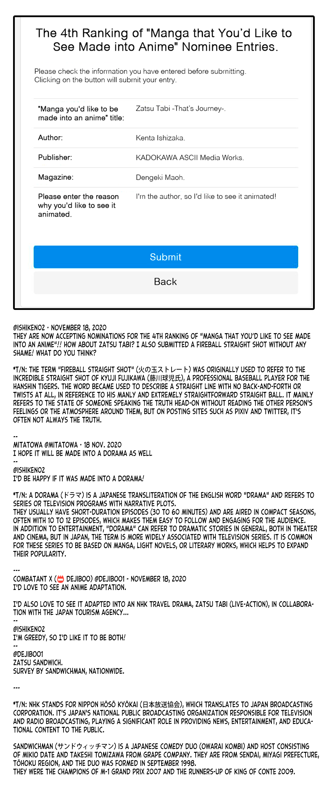 Zatsu Tabi: That's Journey chapter 19.5 page 72